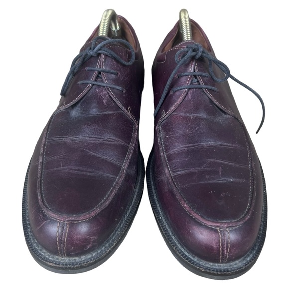 Ecco Maroon Leather Shock Point Lace Up Shoes Dress Shoes Eur 43 US Men’s 9-9.5 - Picture 4 of 10